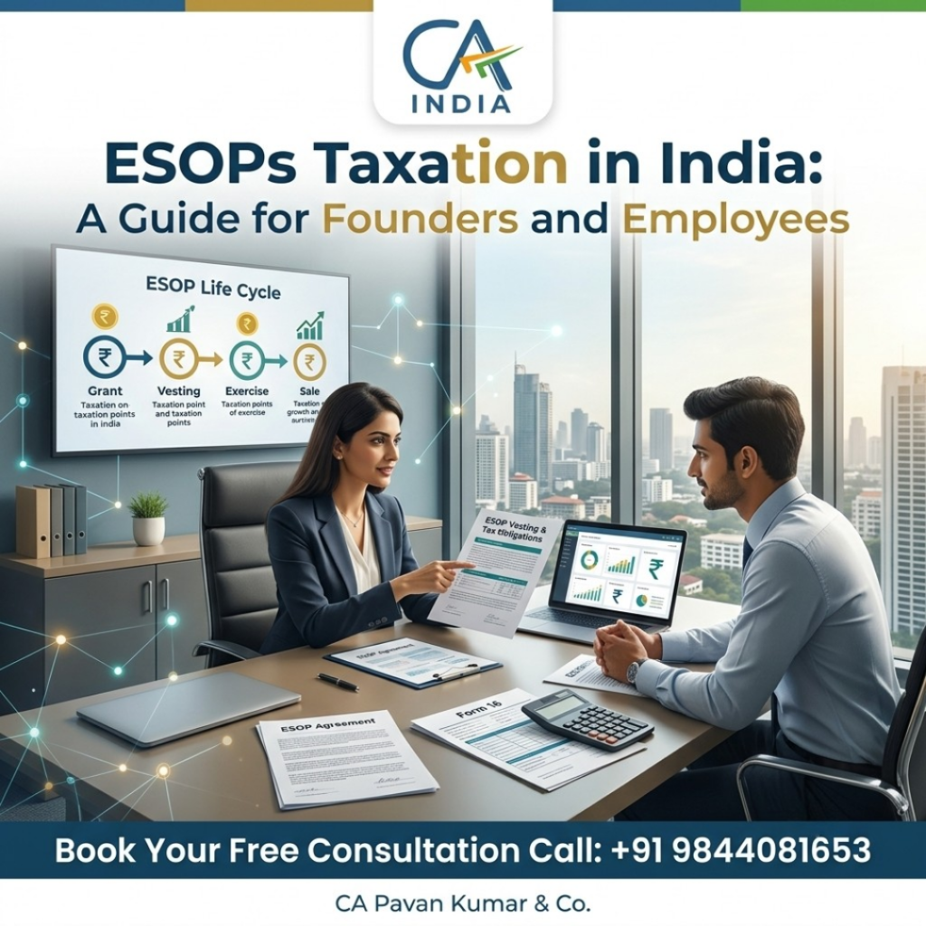 esops taxation india guide founders employees
