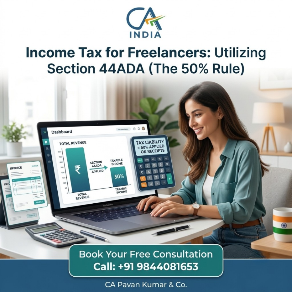 Income Tax for Freelancers: Utilizing Section 44ADA (The 50% Rule)