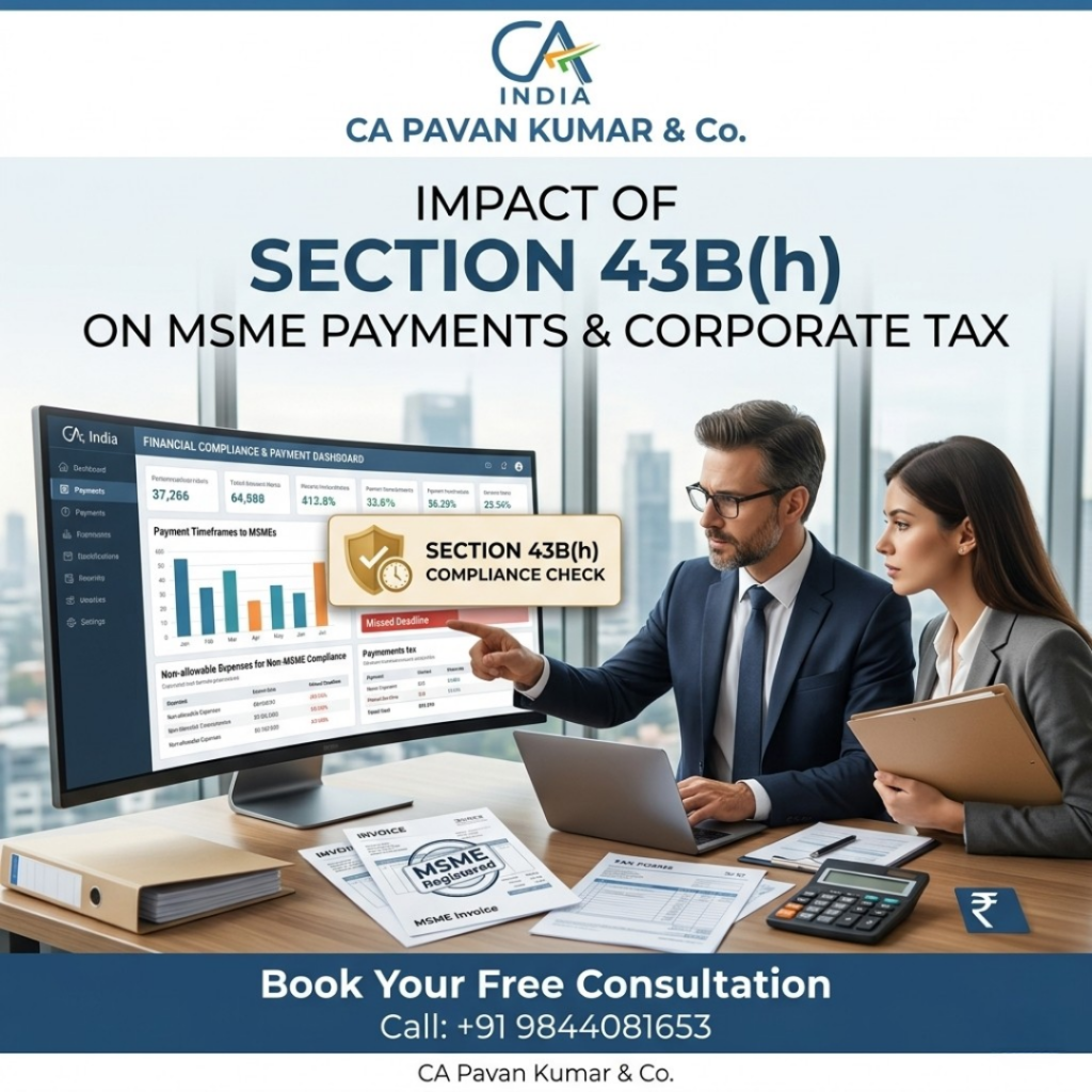 section 43bh impact msme payments corporate tax ca pavan kumar