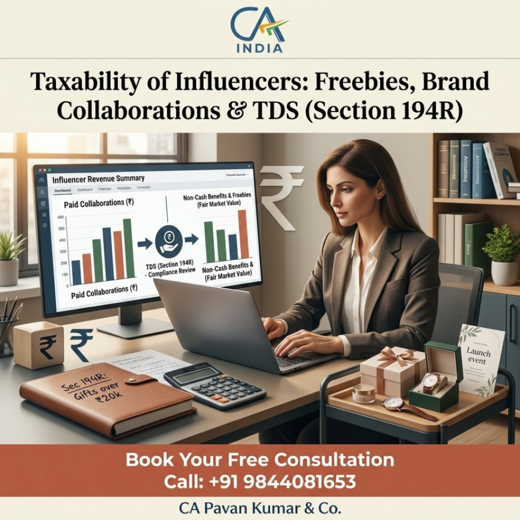 Taxability of Influencers: Freebies, Brand Collaborations & TDS (Section 194R)