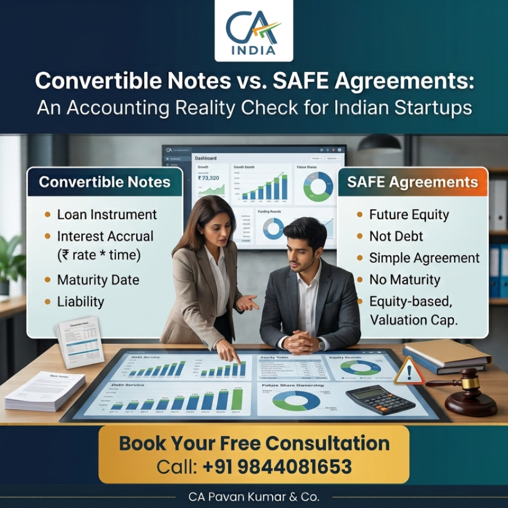 Convertible Notes vs. SAFE Agreements: An Accounting Reality Check for Indian Startups