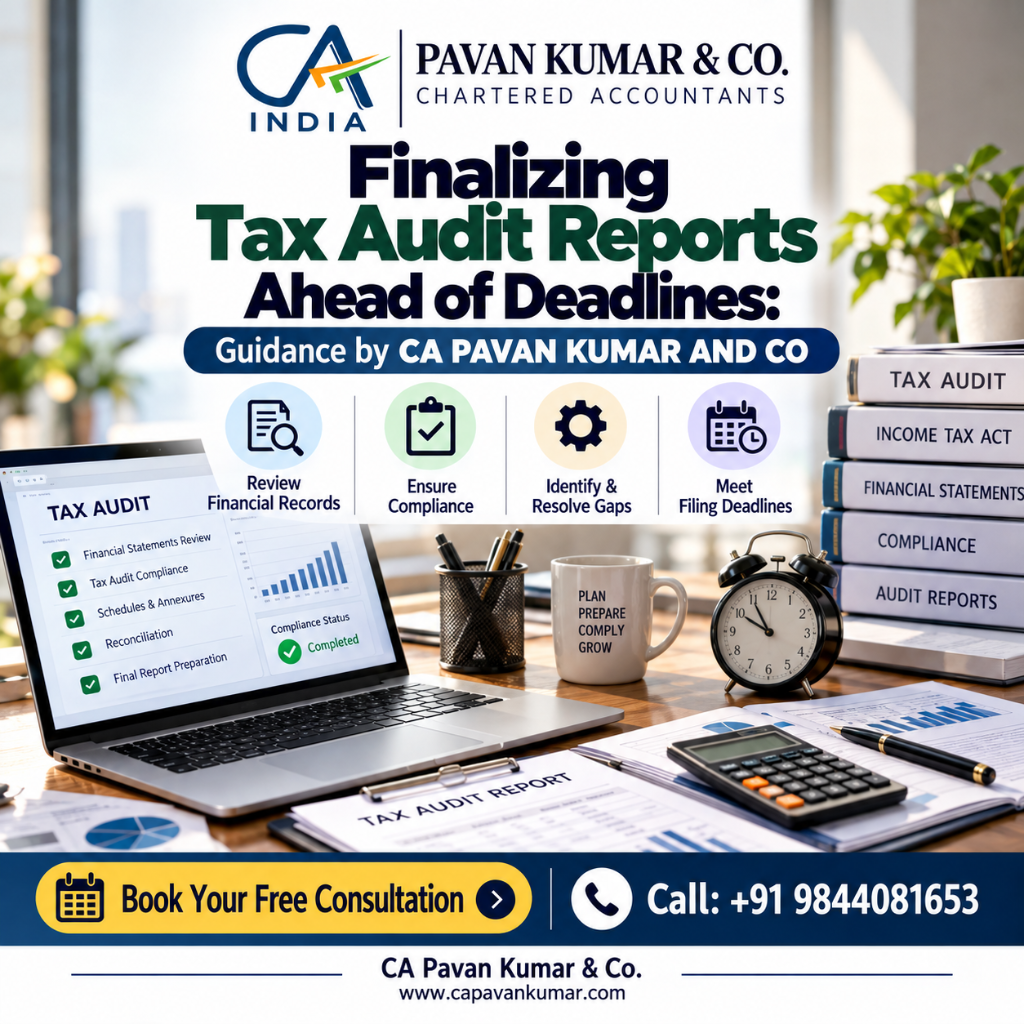 finalizing tax audit reports before deadlines – tax audit compliance ca pavan kumar & co.