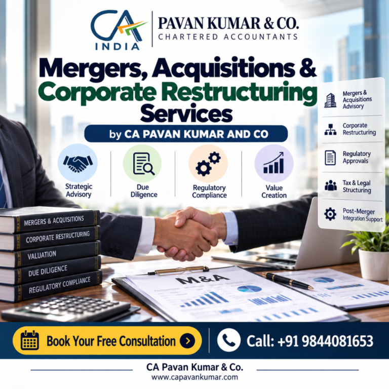 Mergers, Acquisitions & Corporate Restructuring Services by CA PAVAN KUMAR AND CO