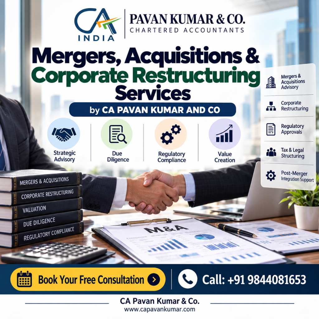 mergers, acquisitions & corporate restructuring services – ca pavan kumar & co.
